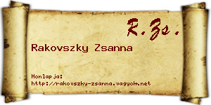 Rakovszky Zsanna névjegykártya